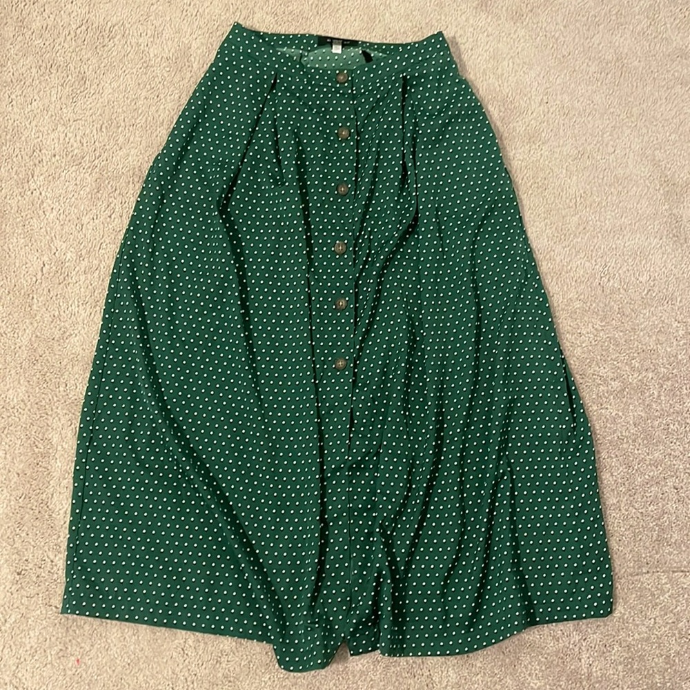 Who What Wear silky high waisted  A-Line midi skirt